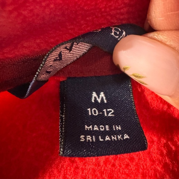 Land’s End Women's Polartec Aircore 100 Red Fleece Long Sleeve Top - Picture 8 of 10